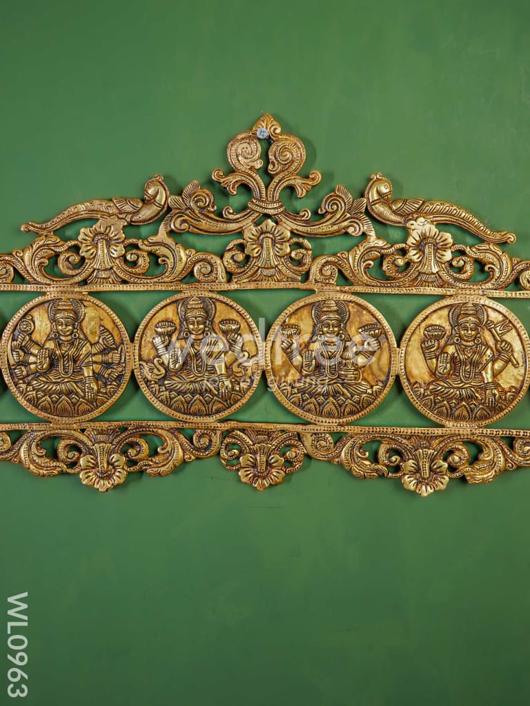 Brass Ashtalakshmi Wall Hanging - Brown Antique Finish - WL0963