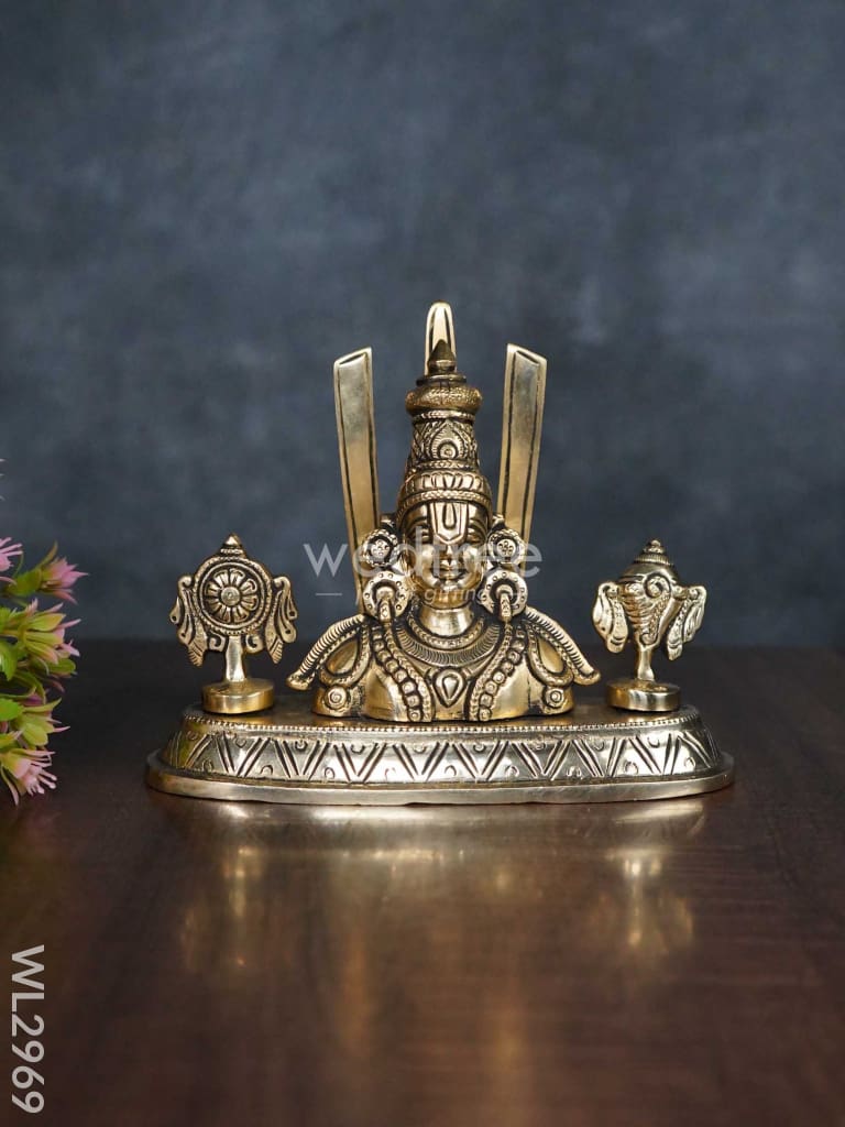 Brass Balaji Idol with Shank-Chakra-Nama - WL2969