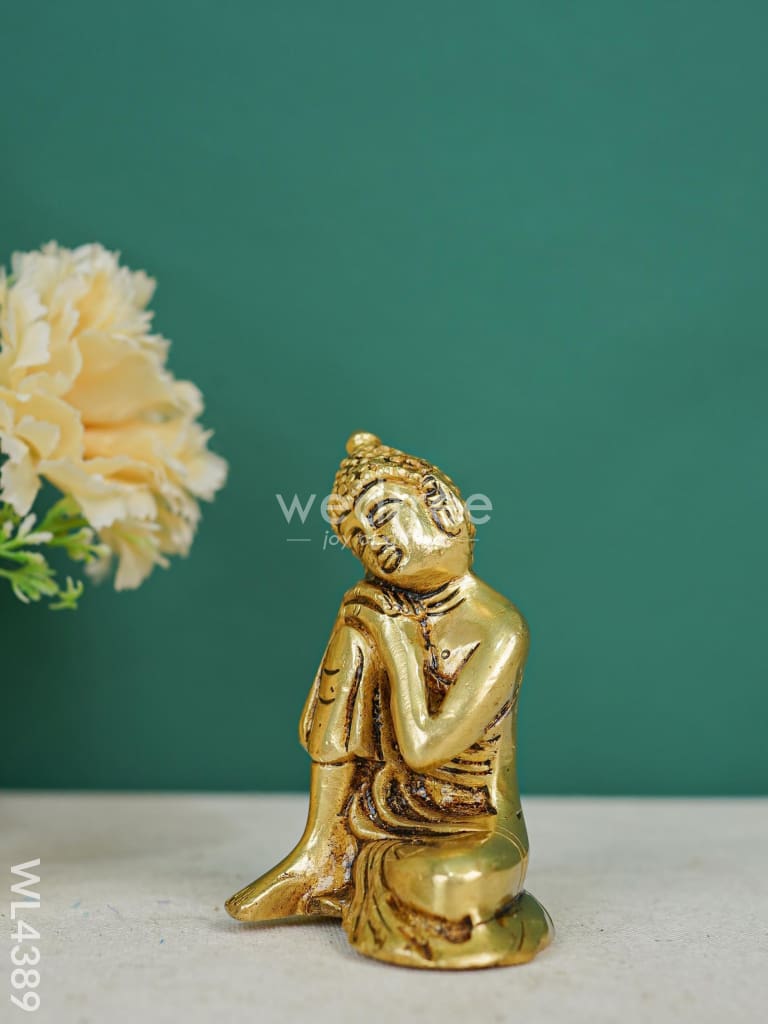 Brass Buddha Resting Statue - WL4389