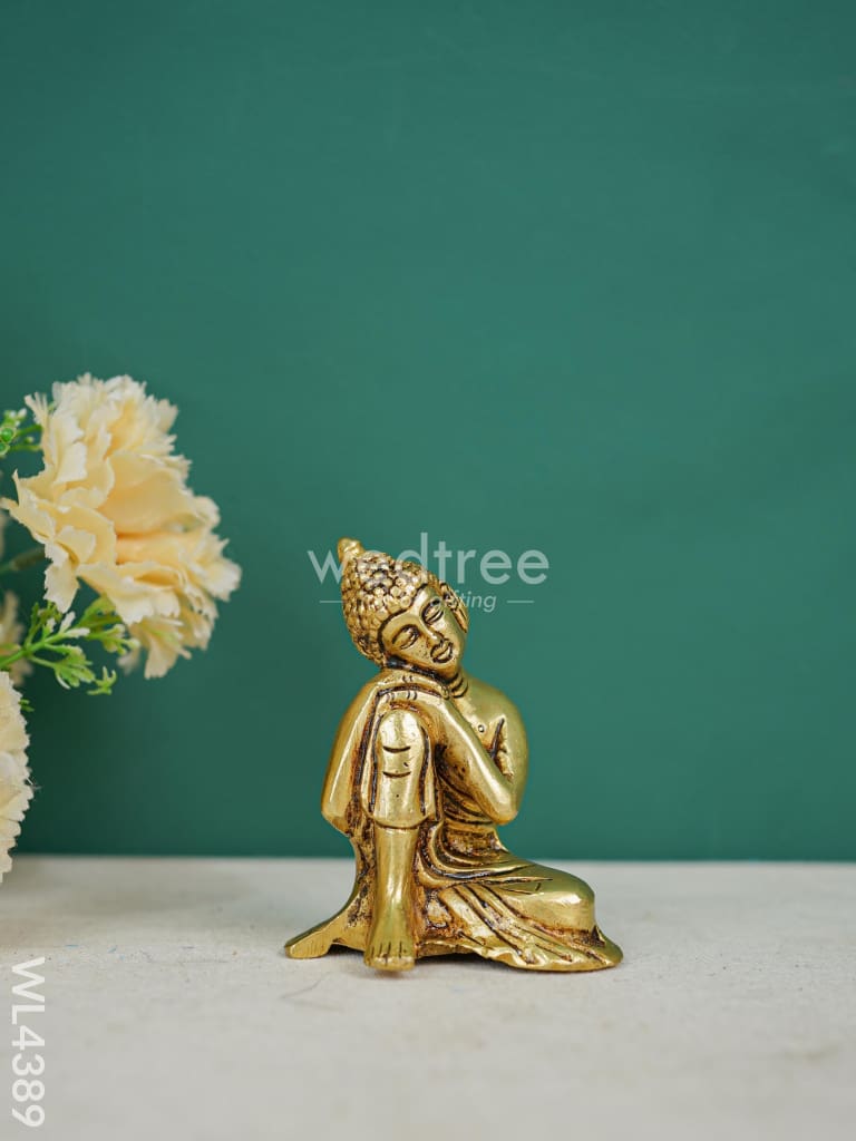 Brass Buddha Resting Statue - WL4389