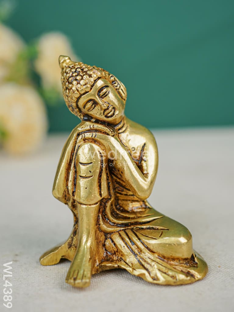 Brass Buddha Resting Statue - WL4389
