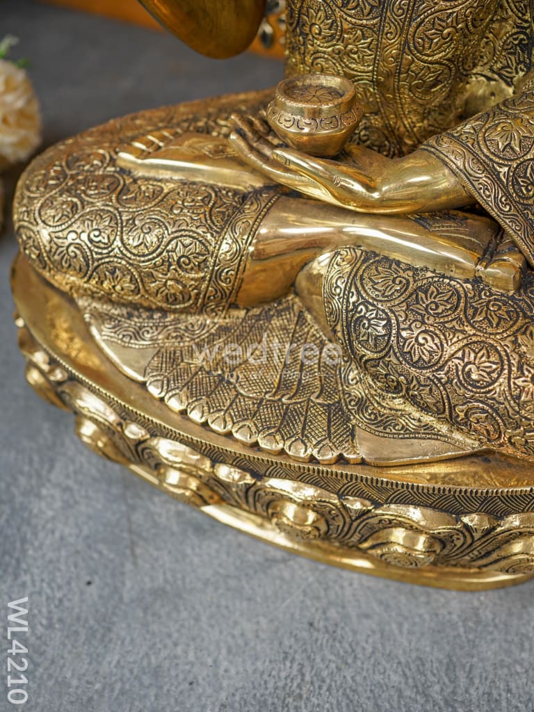 Brass Buddha with Kalpavriksha Tree - WL4210