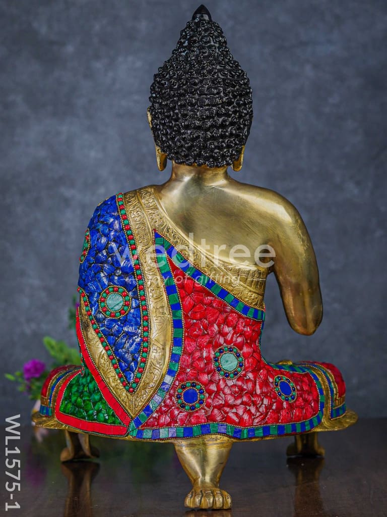 Brass Buddha with stone work - WL1575