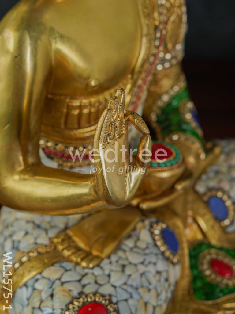 Brass Buddha with stone work - WL1575