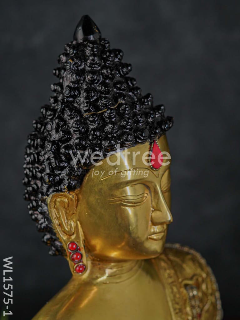 Brass Buddha with stone work - WL1575