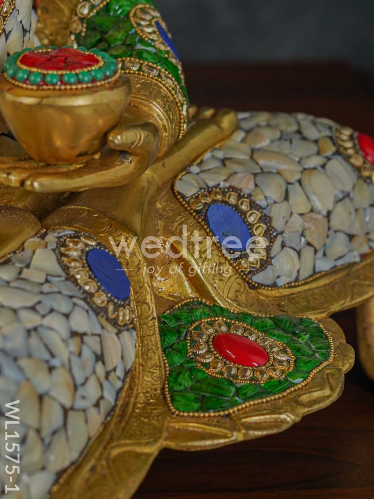 Brass Buddha with stone work - WL1575