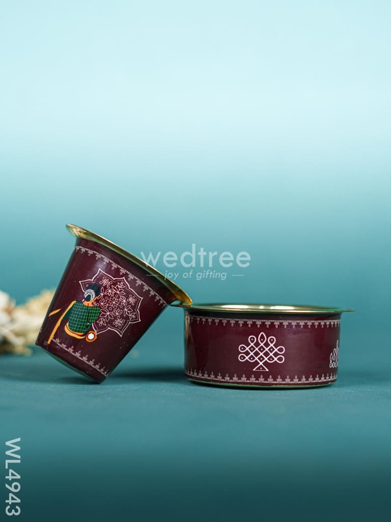 Brass Coffee Dabara Set with Box - WL4943