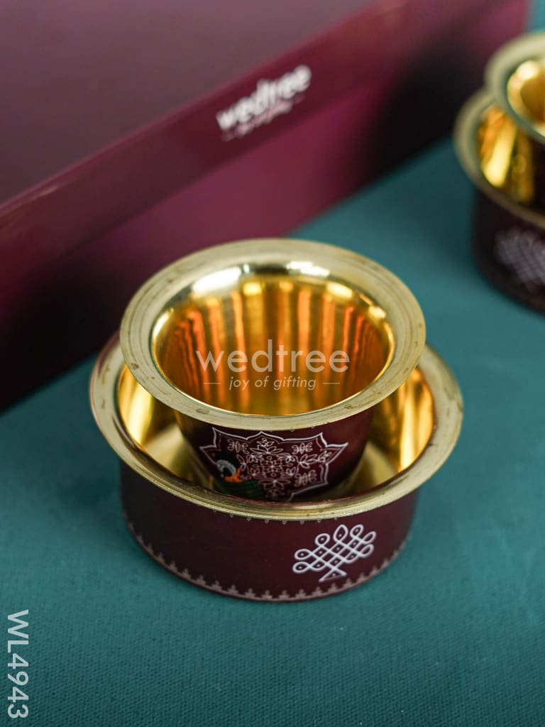 Brass Coffee Dabara Set with Box - WL4943
