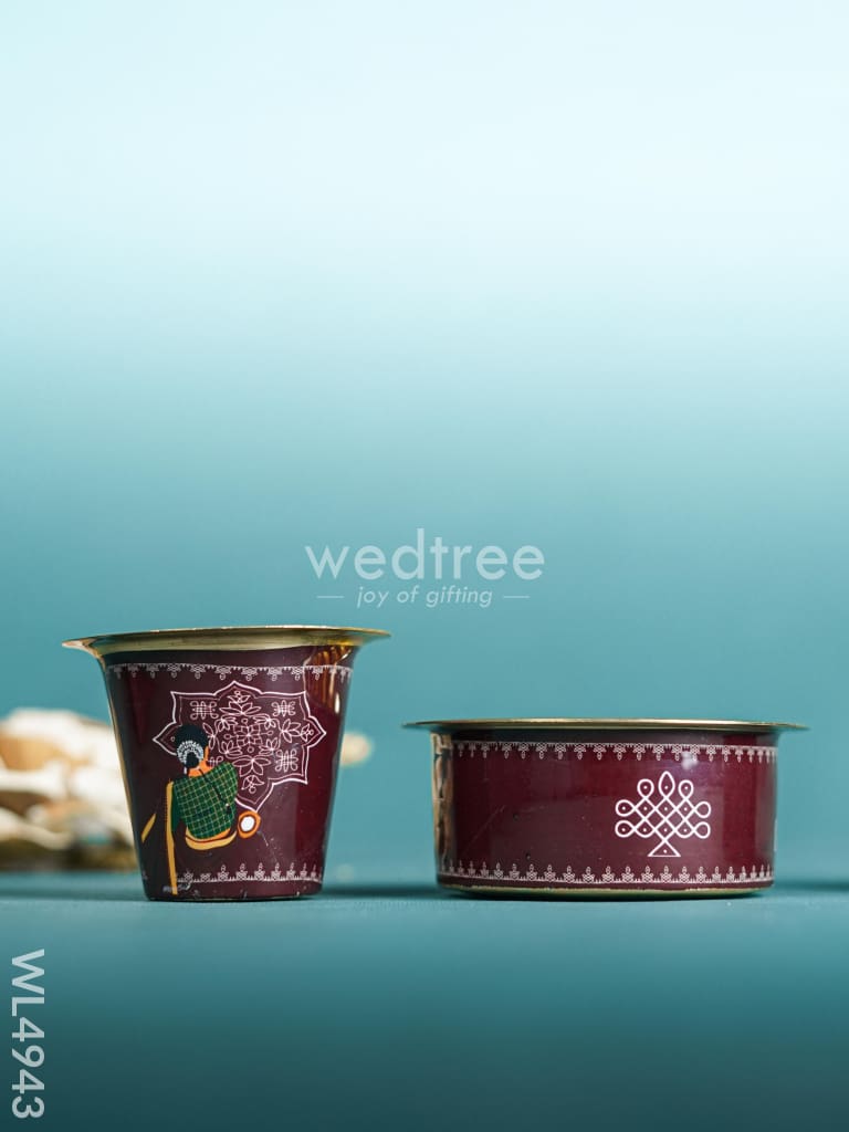 Brass Coffee Dabara Set with Box - WL4943