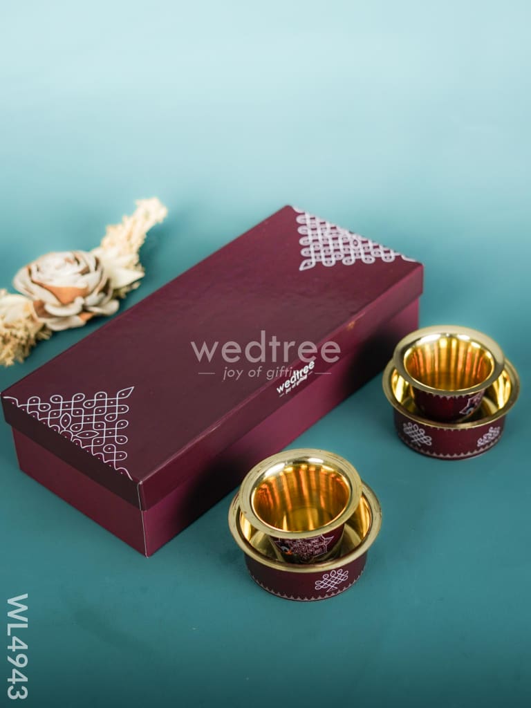 Brass Coffee Dabara Set with Box - WL4943