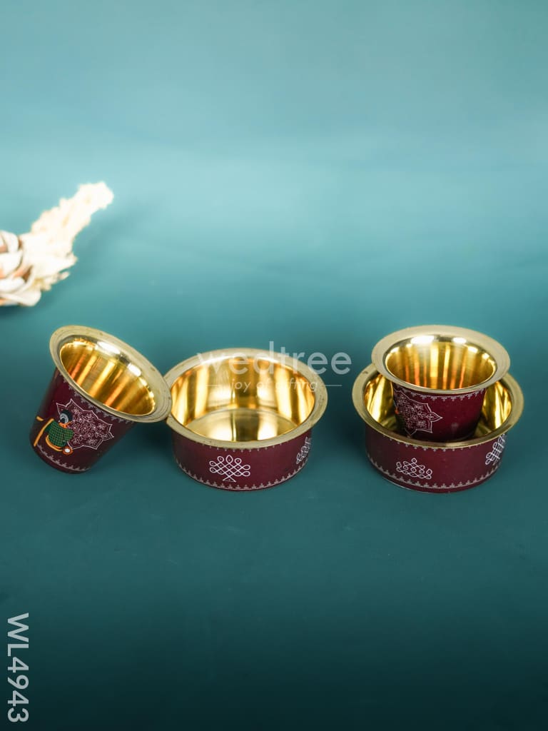 Brass Coffee Dabara Set with Box - WL4943