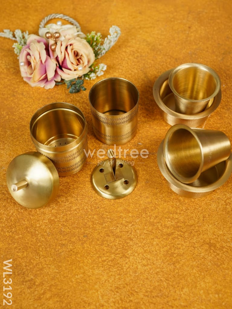 Brass Coffee Filter Dabara Set with Box - WL3192