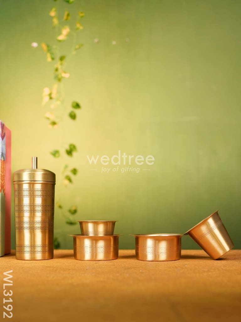 Brass Coffee Filter Dabara Set with Box - WL3192