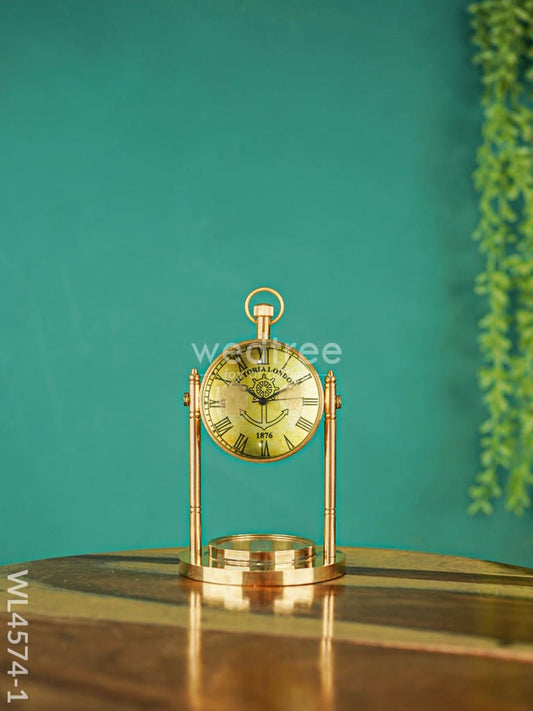 Brass Compass with Clock - WL4574-1