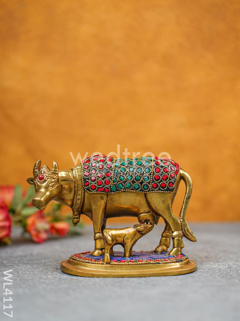 Brass Cow and Calf - Stonework - WL4117