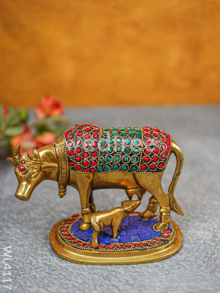 Brass Cow and Calf - Stonework - WL4117