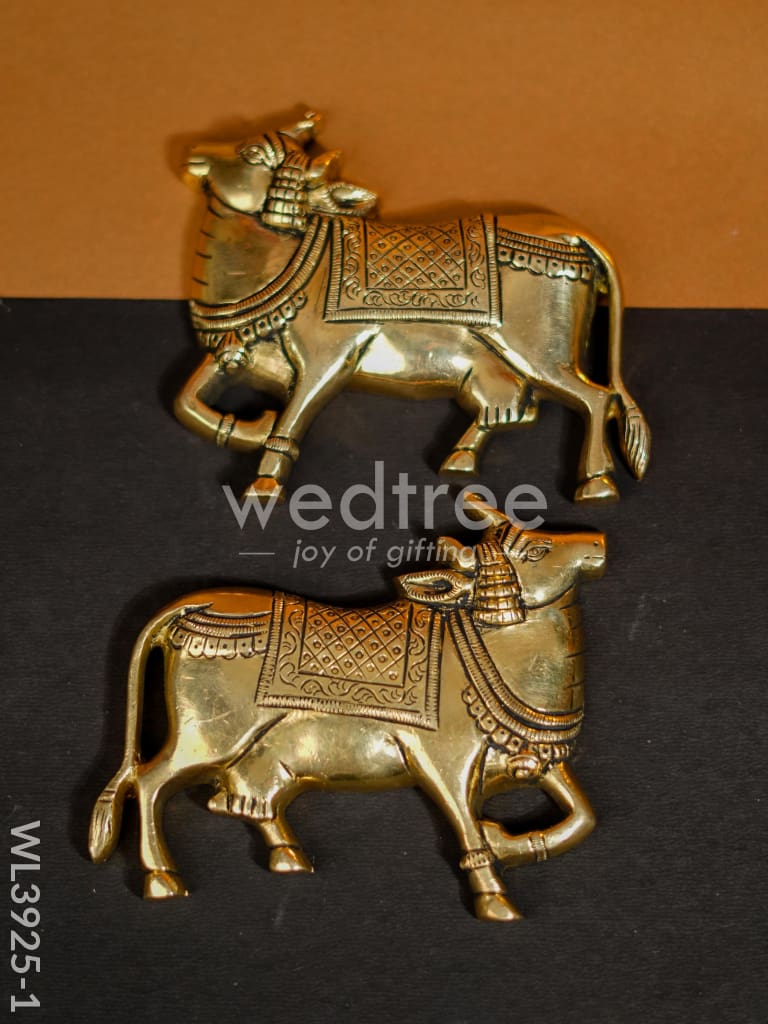 Brass Cow Wall Hanging - Set of 2 - WL3925
