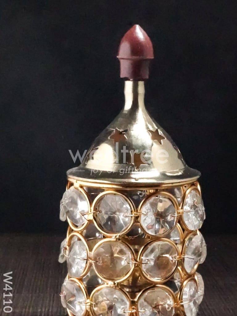 Brass Crystal Diya 1.5 inch - W4110