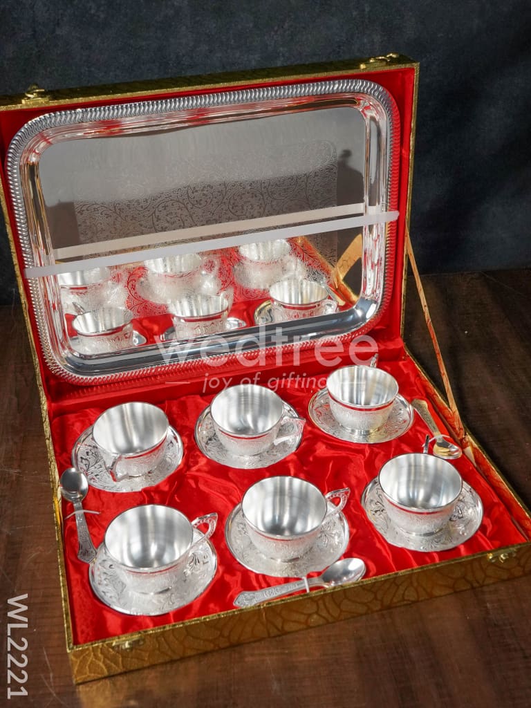 Brass Cup and Saucer with Tray - WL2221