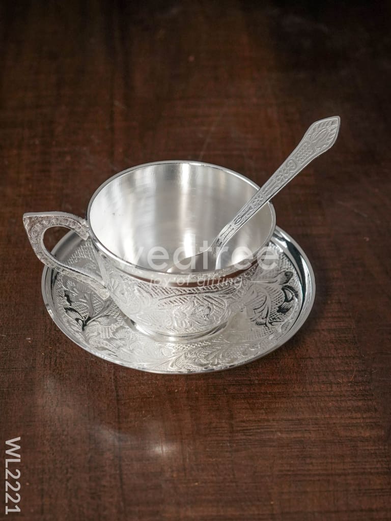 Brass Cup and Saucer with Tray - WL2221