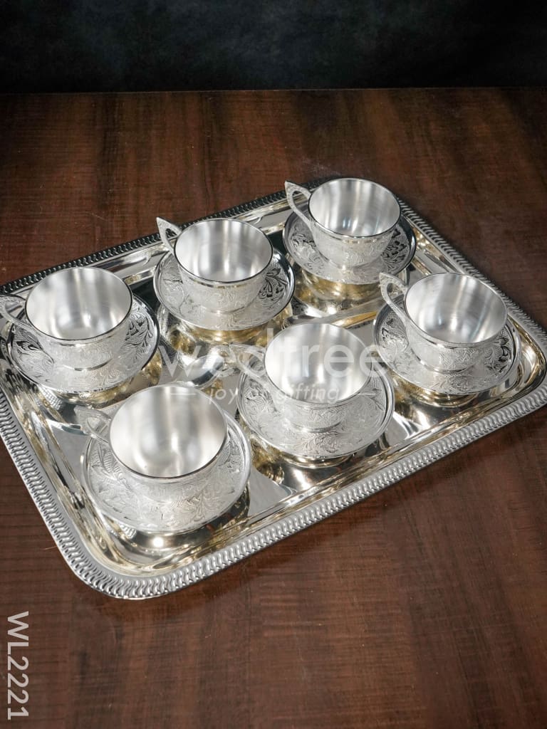 Brass Cup and Saucer with Tray - WL2221