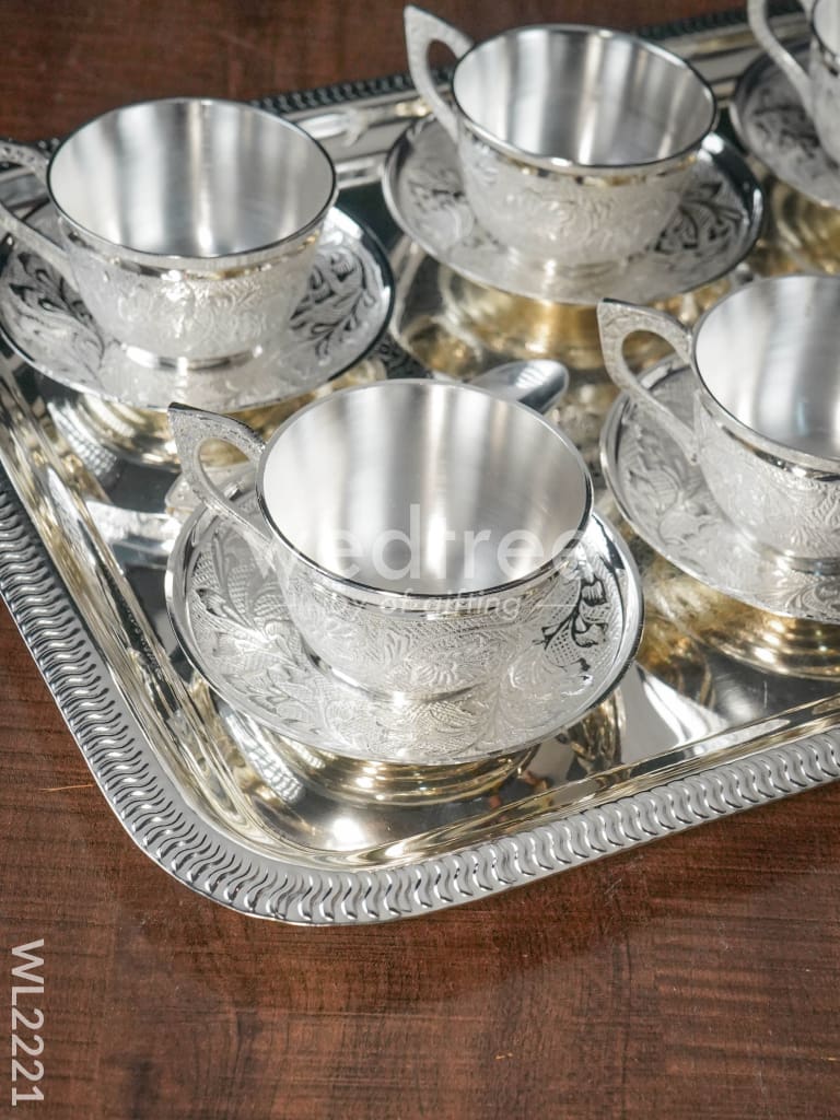 Brass Cup and Saucer with Tray - WL2221