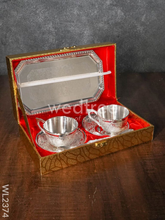 Brass Cup and Saucer with Tray - WL2374