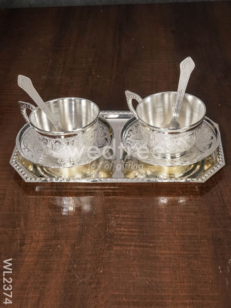 Brass Cup and Saucer with Tray - WL2374