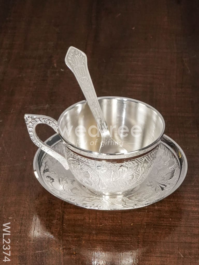 Brass Cup and Saucer with Tray - WL2374