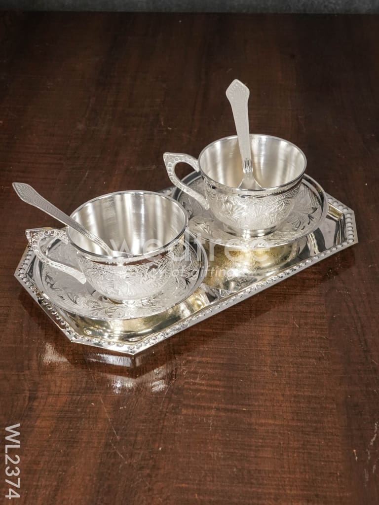 Brass Cup and Saucer with Tray - WL2374