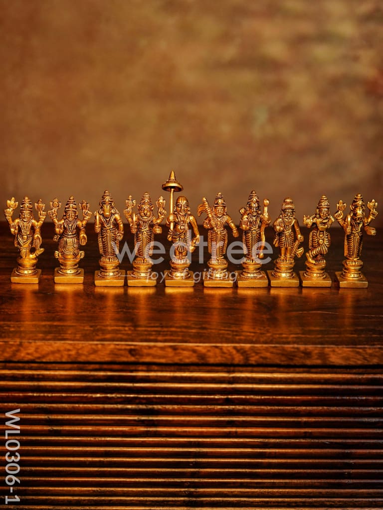 Brass Dasavathar Idols - 3.2 inch - WL0306-1