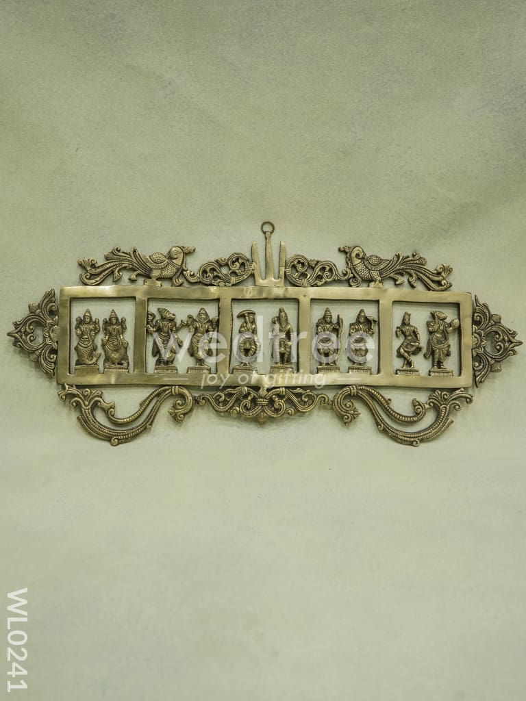 Brass Dasavathar Wall Hanging (Single Frame) - Brown Antique Finish - WL0241