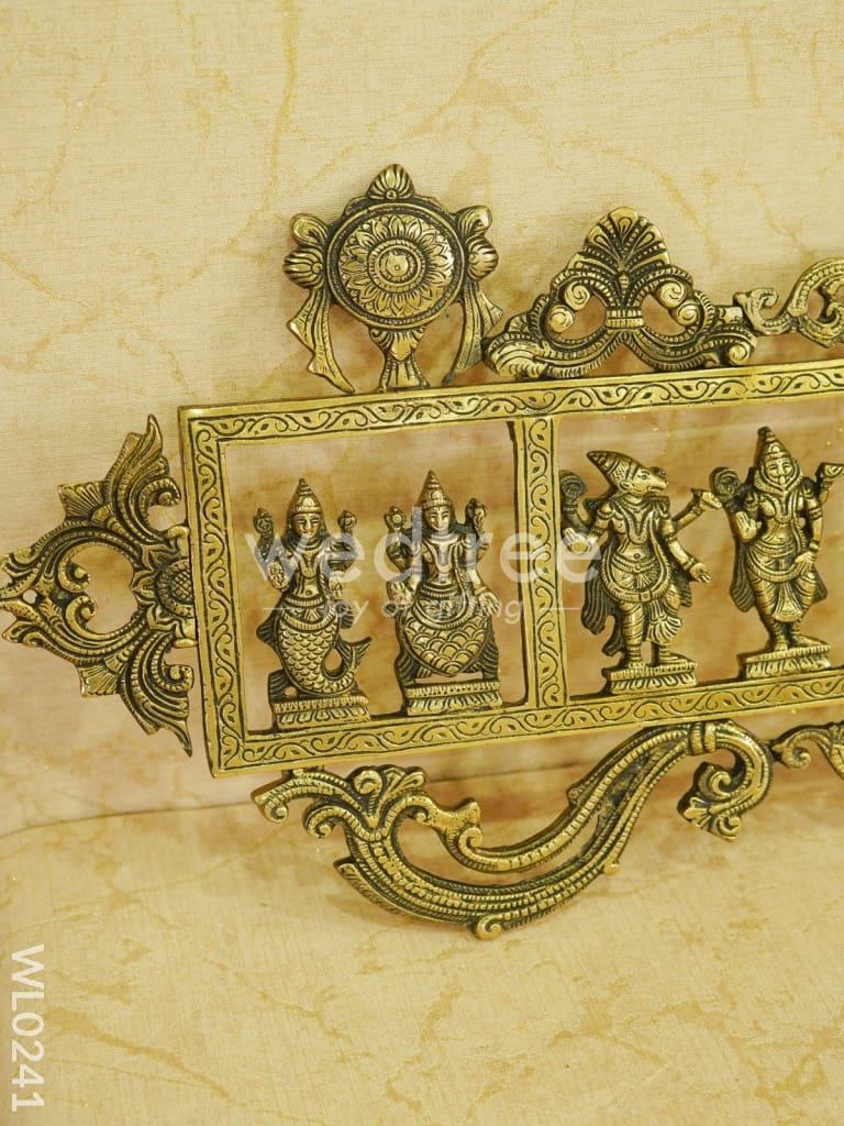 Brass Dasavathar Wall Hanging (Single Frame) - Brown Antique Finish - WL0241