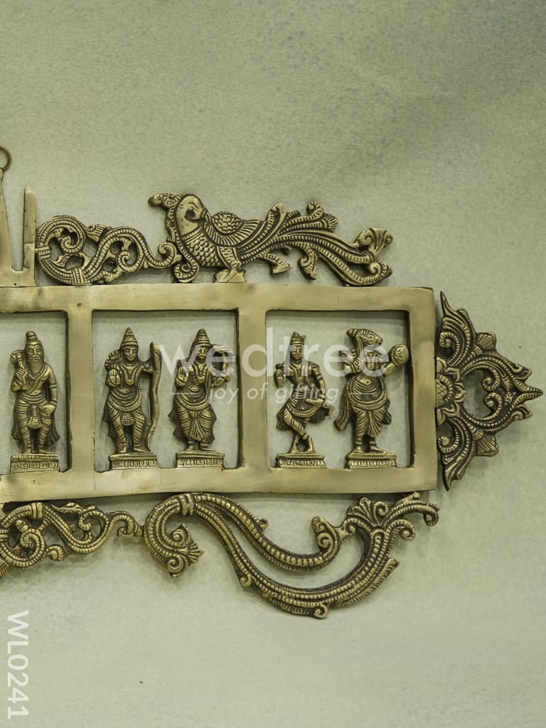 Brass Dasavathar Wall Hanging (Single Frame) - Brown Antique Finish - WL0241