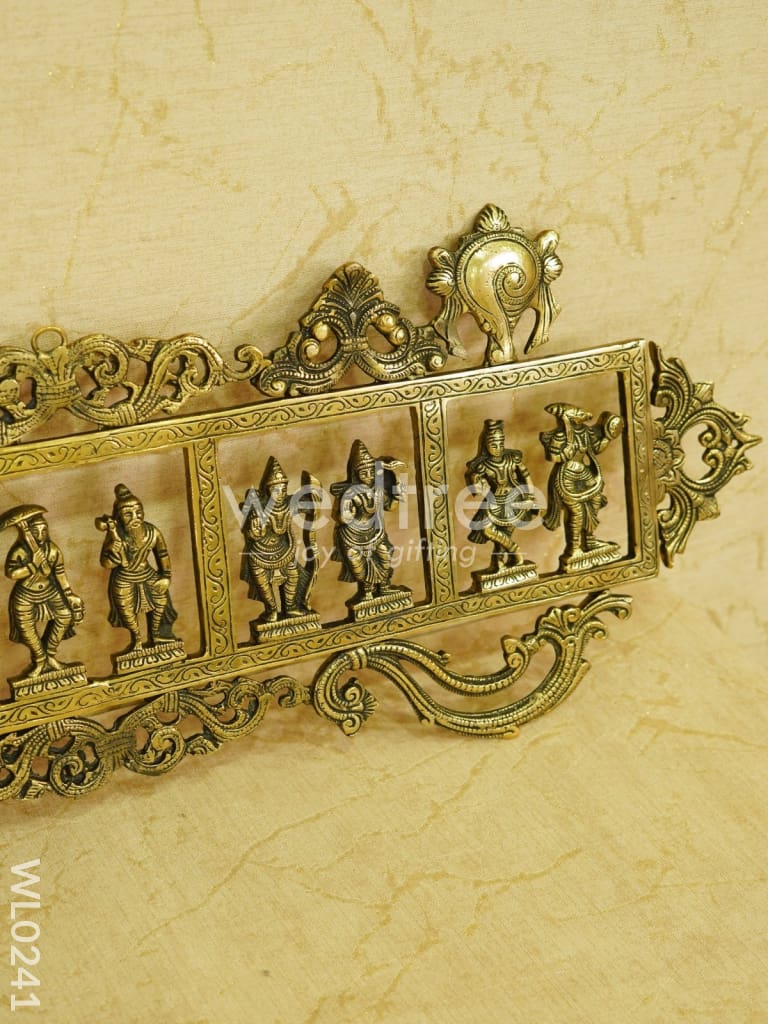 Brass Dasavathar Wall Hanging (Single Frame) - Brown Antique Finish - WL0241