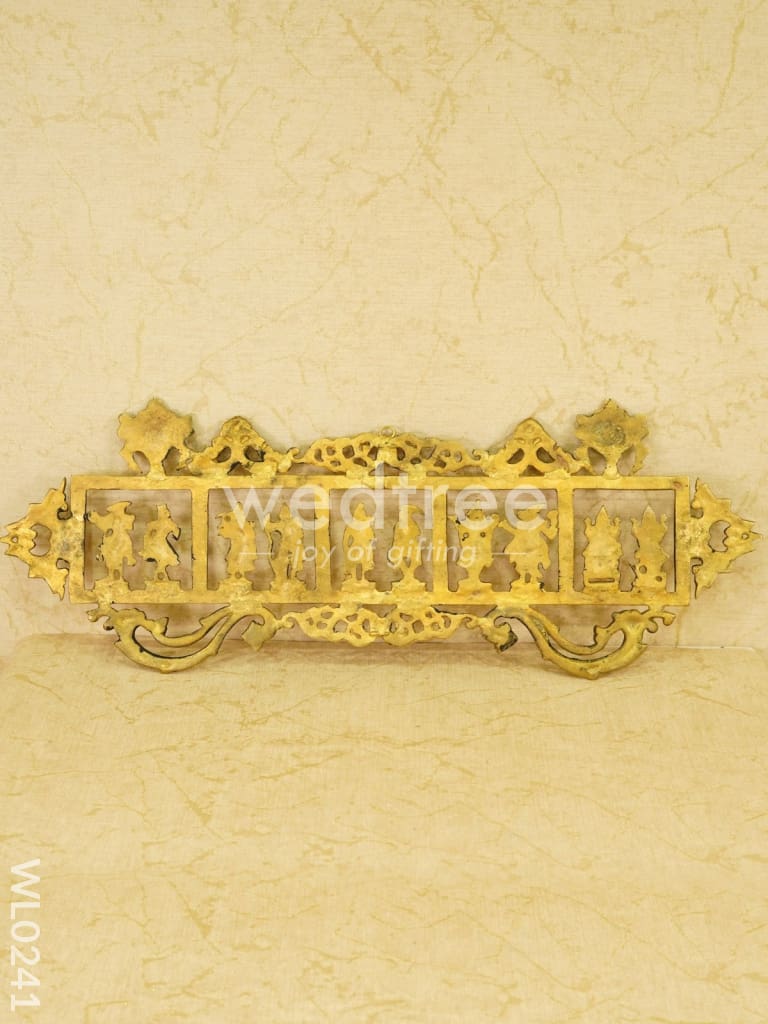 Brass Dasavathar Wall Hanging (Single Frame) - Brown Antique Finish - WL0241