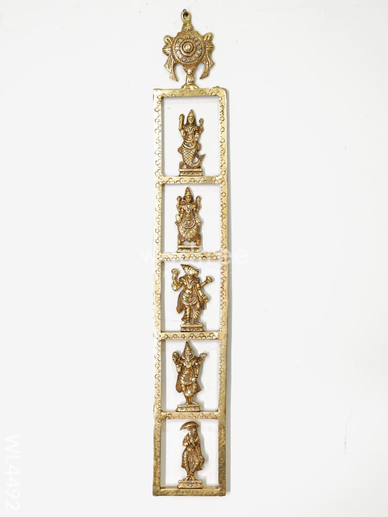 Brass Dasavatharam Vertical Frame with Shank Chakra - Set of 2 - WL4492