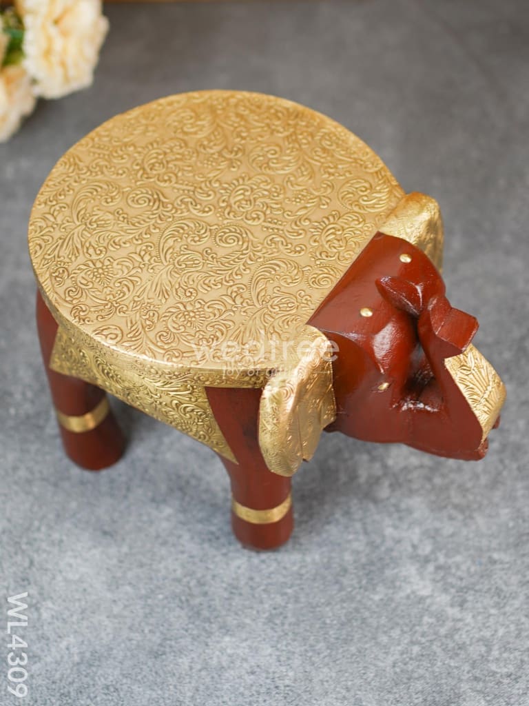 Brass Decorative Elephant stool - 8 inch - WL4309