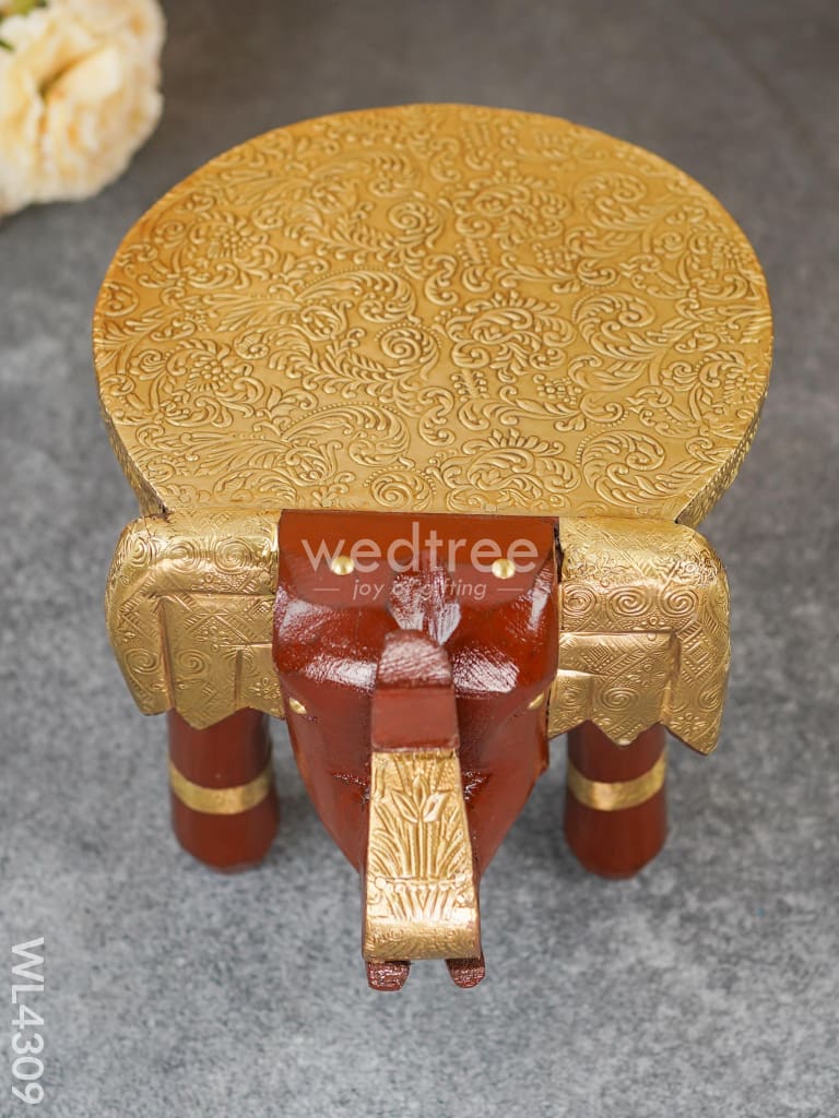 Brass Decorative Elephant stool - 8 inch - WL4309
