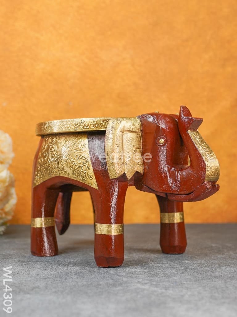 Brass Decorative Elephant stool - 8 inch - WL4309
