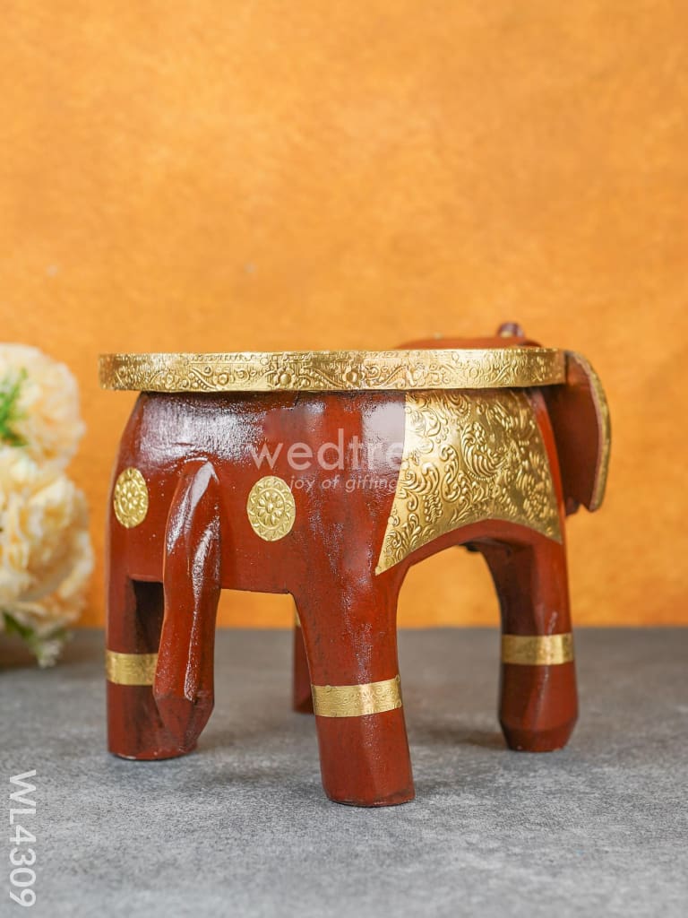 Brass Decorative Elephant stool - 8 inch - WL4309