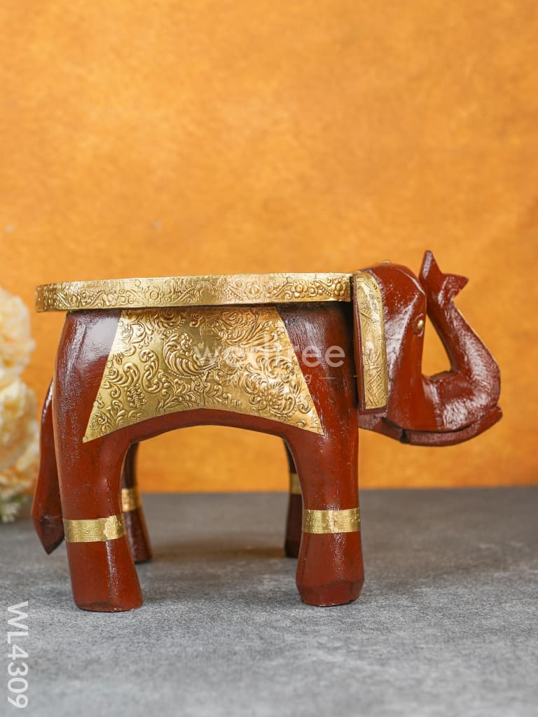 Brass Decorative Elephant stool - 8 inch - WL4309