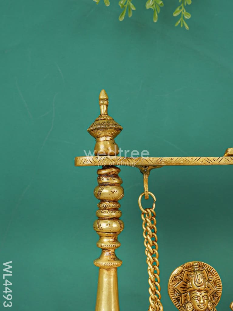 Brass Decorative Swing With Lakshmi Ganesha Sarawathi - WL4493