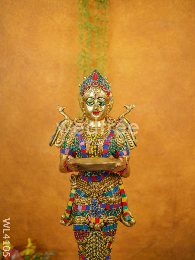 Brass Deep Lakshmi with Stone Work - WL4105
