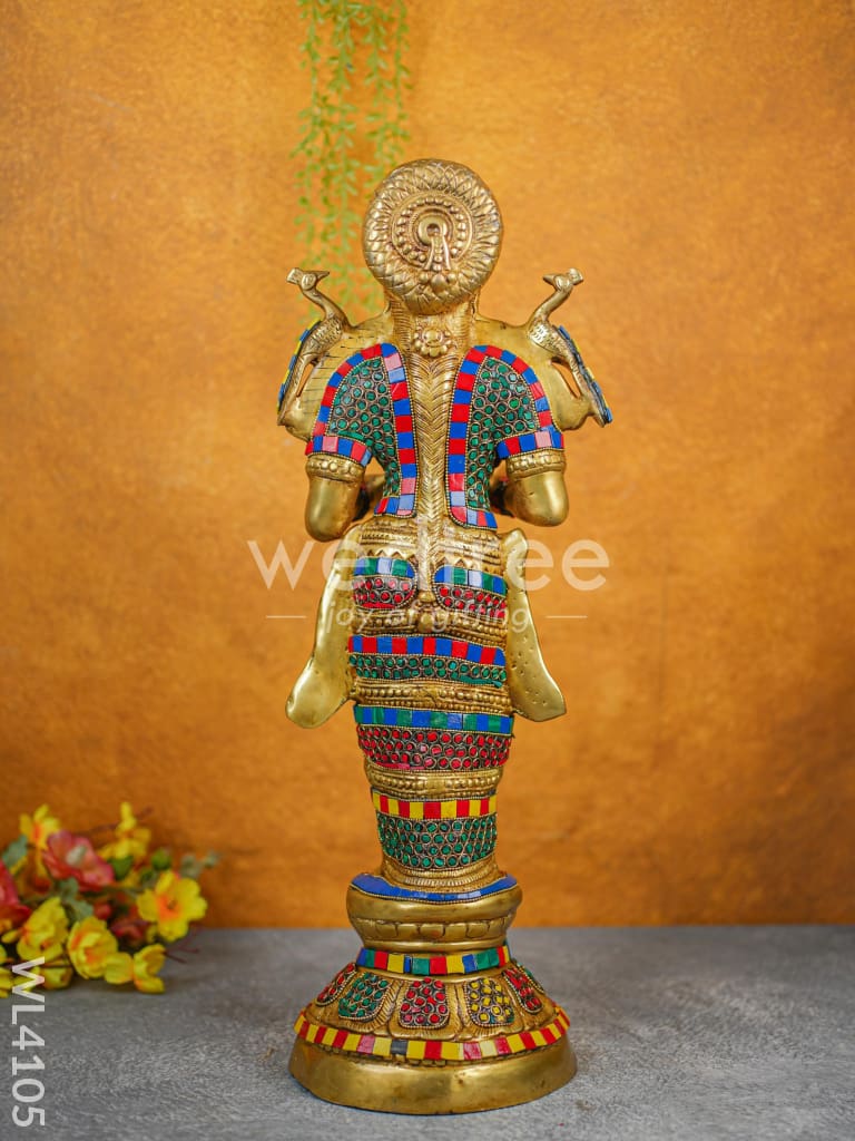 Brass Deep Lakshmi with Stone Work - WL4105