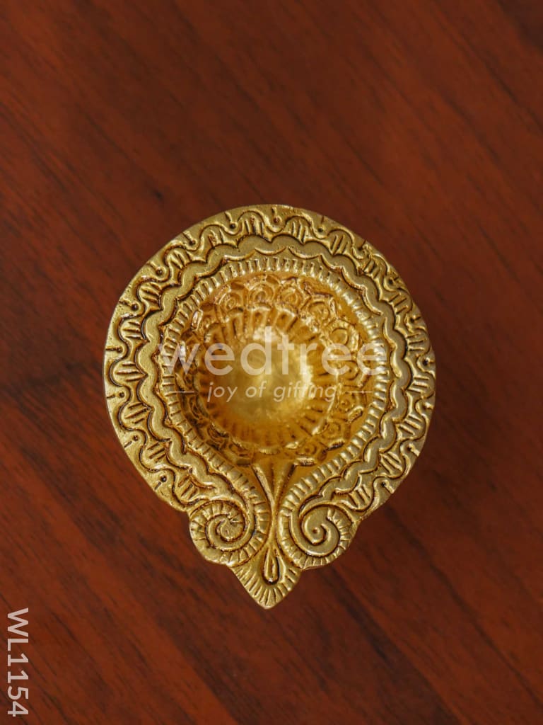 Brass Designer Diya - Brown Antique Finish - WL1154
