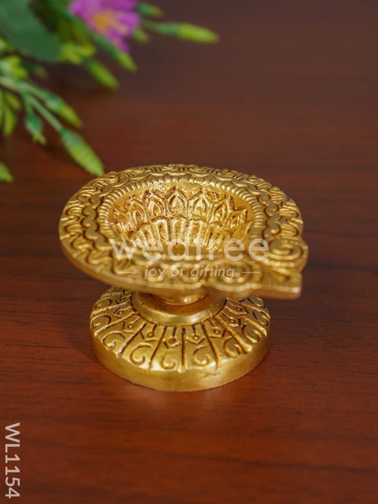 Brass Designer Diya - Brown Antique Finish - WL1154