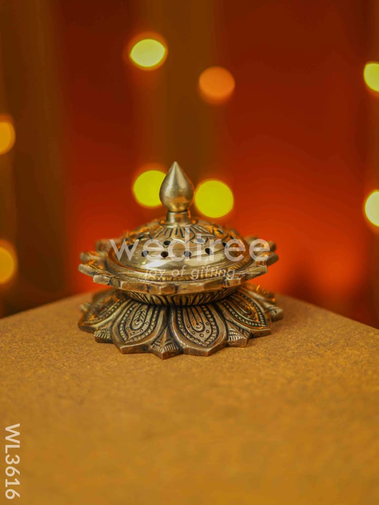 Brass Dhoop Dhani with Lotus Base - WL3616