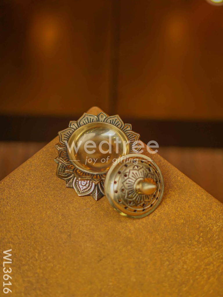 Brass Dhoop Dhani with Lotus Base - WL3616