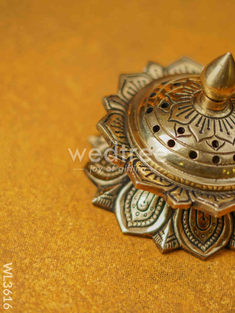 Brass Dhoop Dhani with Lotus Base - WL3616